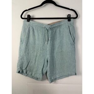 Montauk Linen Essex Crossing Shorts Women Medium Blue Linen Cotton Drawstring